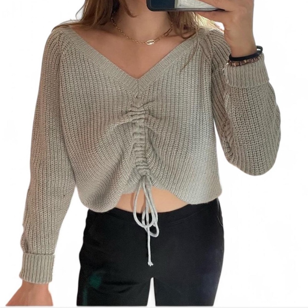 Grey V Neck Sweater